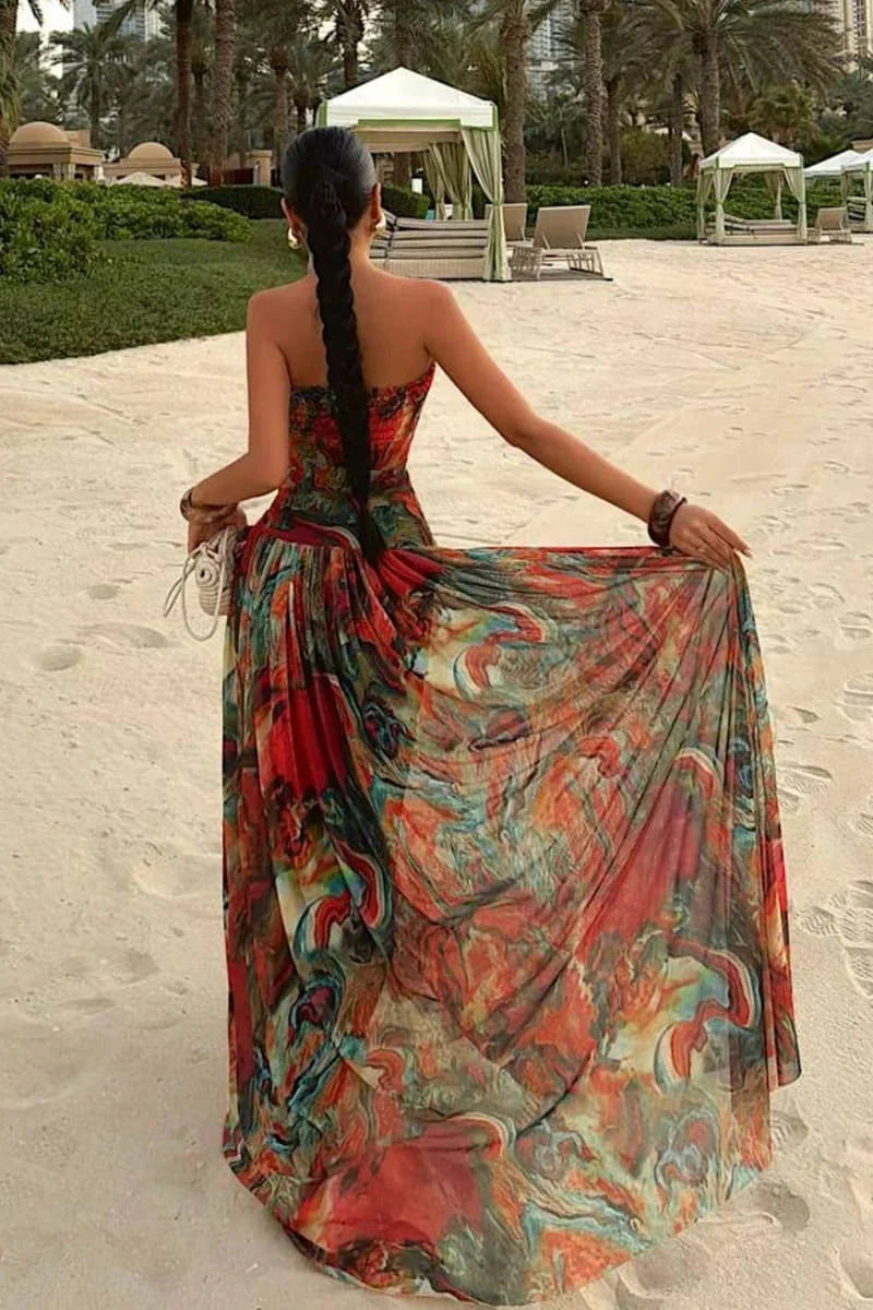 Bellamy | Robe D'Été Longue Bustier pour les Vacances pour Femme