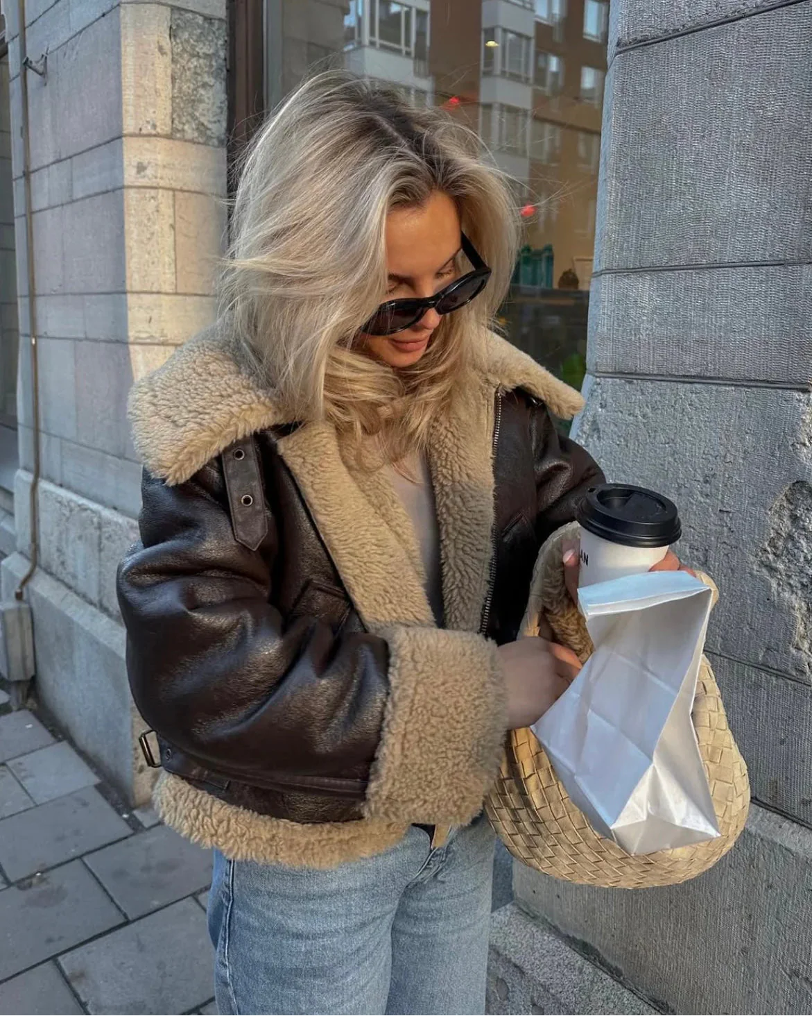 Brooklyn | Veste Aviateur en Similicuir pour Femmes