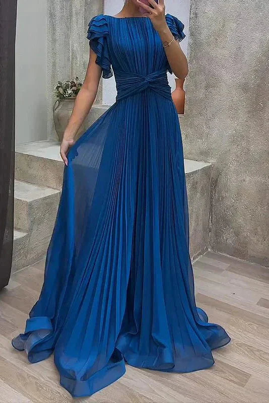 Calista | Robe Longue Plissée D'Invitée de Mariage pour Femme