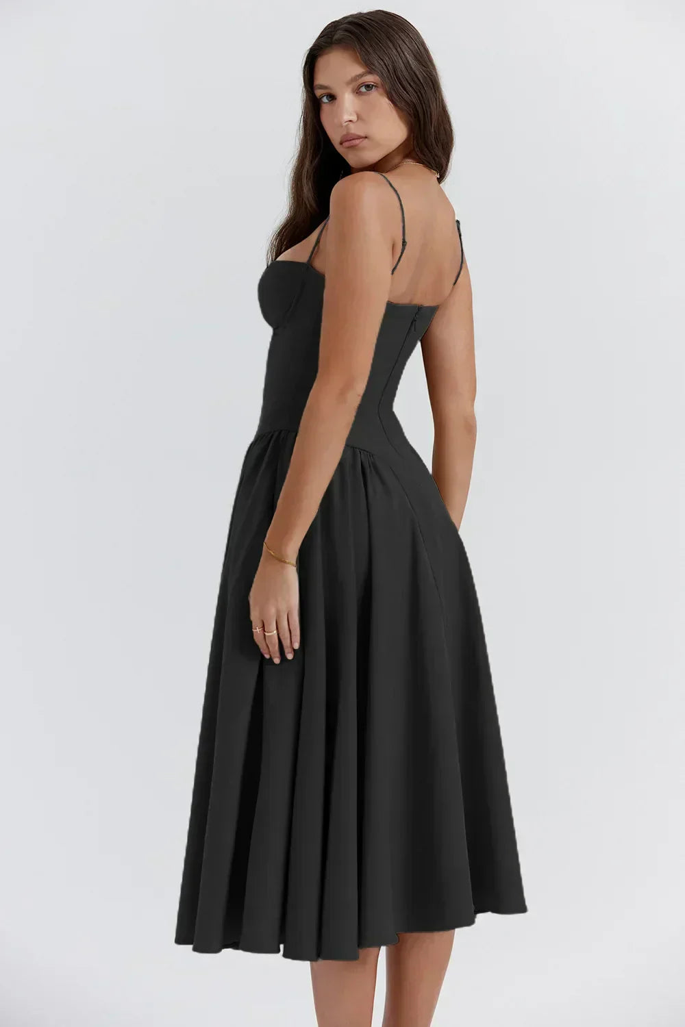 Calliope | Robe Midi Structurée Sans Manches pour L'Été