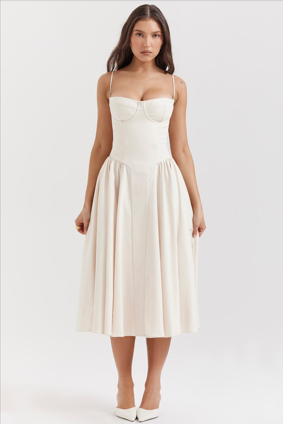 Calliope | Robe Midi Structurée Sans Manches pour L'Été