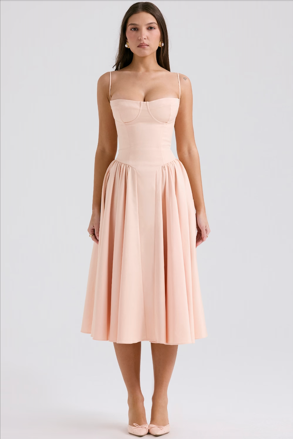 Calliope | Robe Midi Structurée Sans Manches pour L'Été