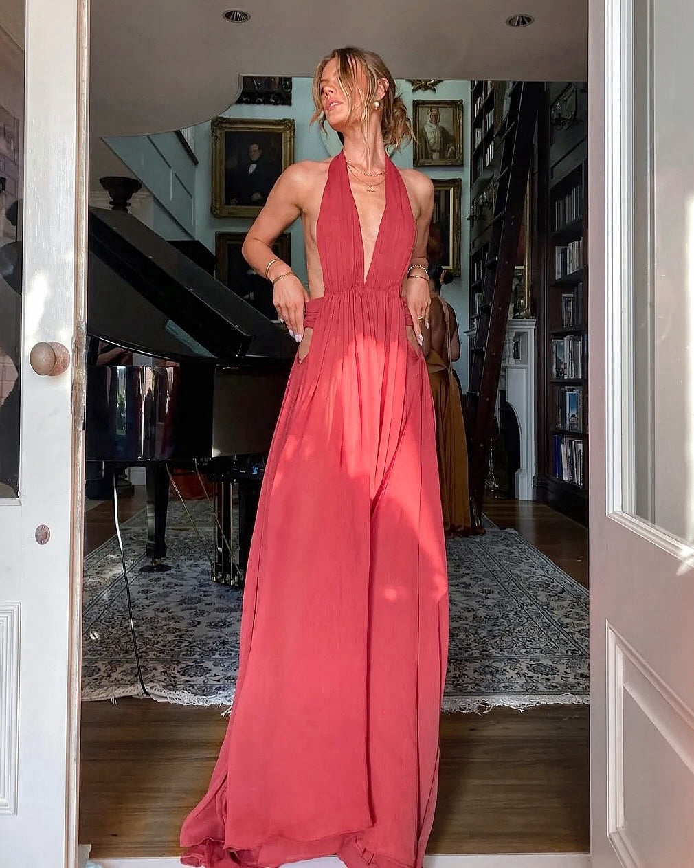 Camila | Robe D'Été Maxi dos Nu Avec Décolleté en V Profond pour Femme