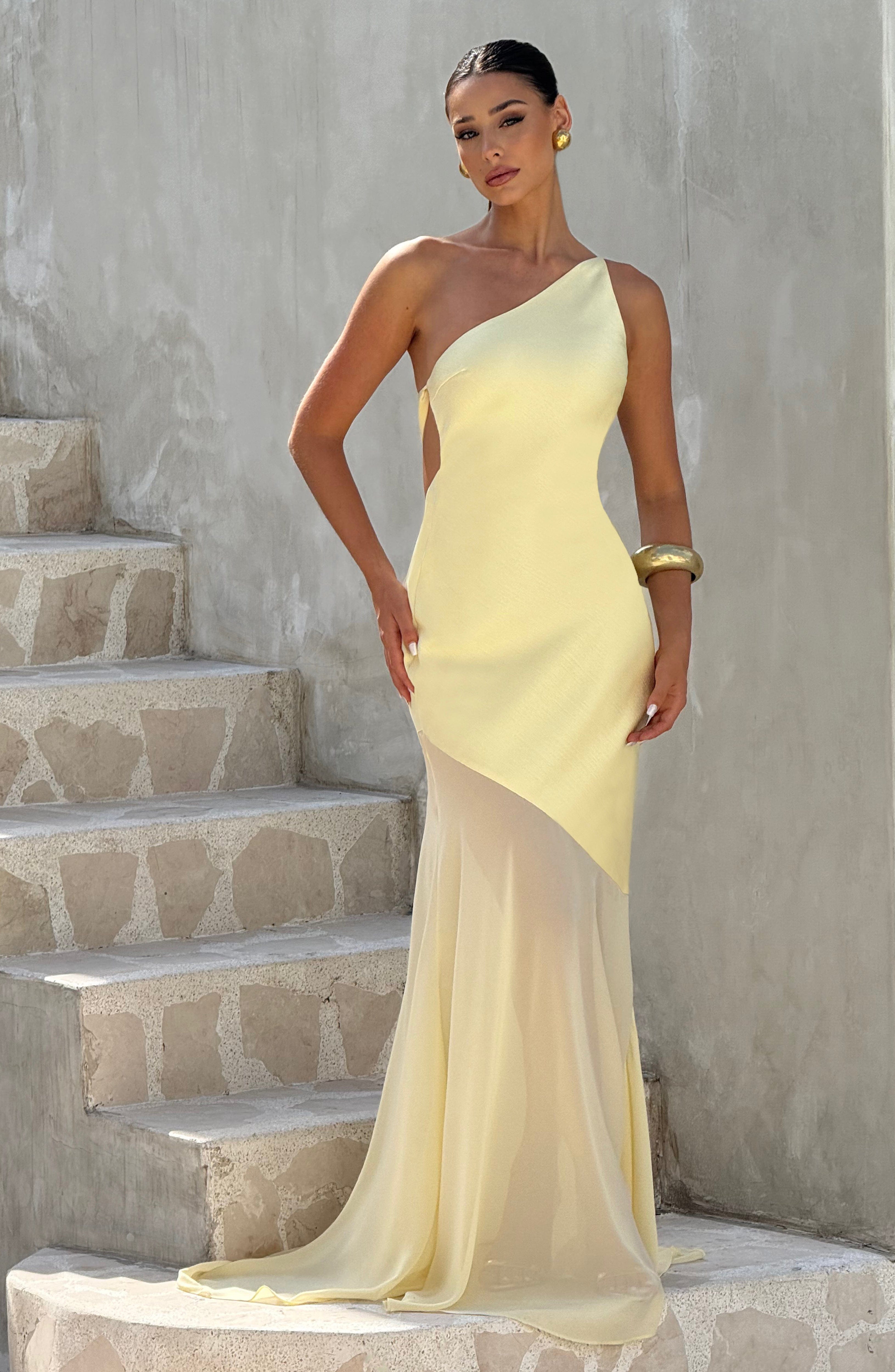 Caprice | Robe Longue D'Invitée de Mariage Asymétrique pour Femme