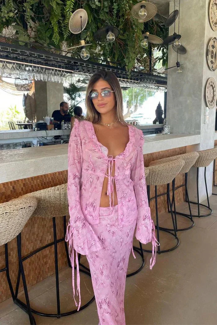 Elowyn | Ensemble de Plage Fluide Deux Pièces pour L'Été pour Femme