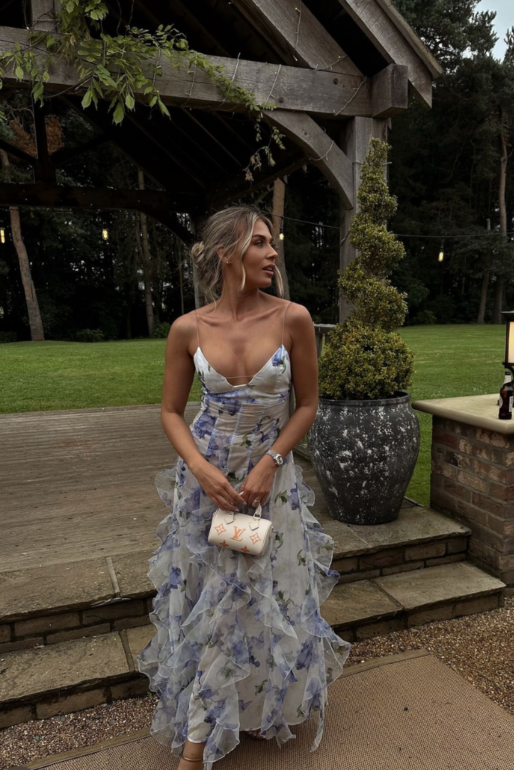 Emberly | Robe Longue à Volants Sans Manches pour Invitée de Mariage