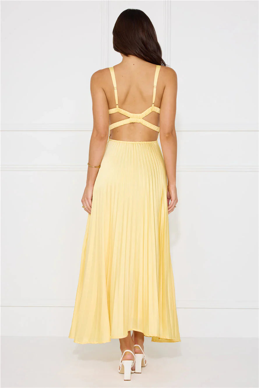 Erica | Robe Longue Plissée Sans Manches pour Invitée de Mariage