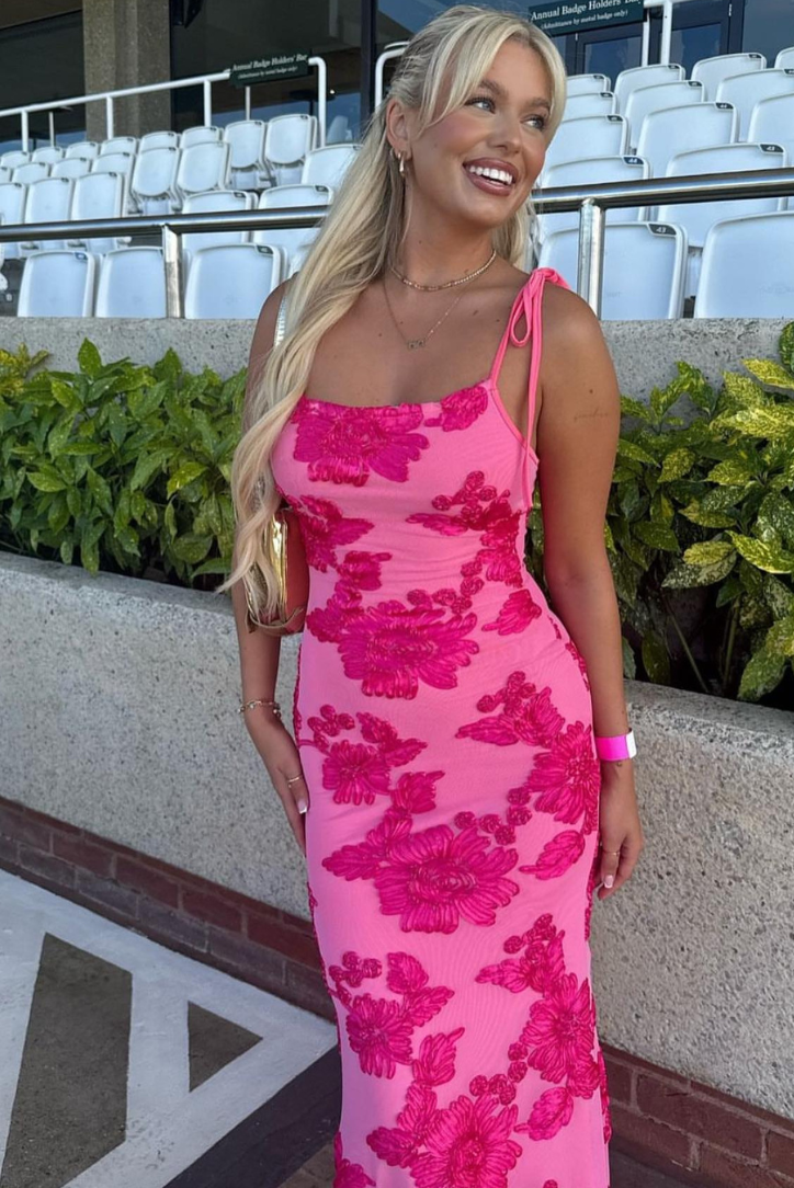 Fiona | Robe Maxi Moulante Fleurie Sans Manches pour L'Été