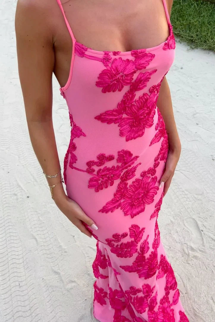 Fiona | Robe Longue D'Été Moulante à Fleurs Sans Manches pour Femme