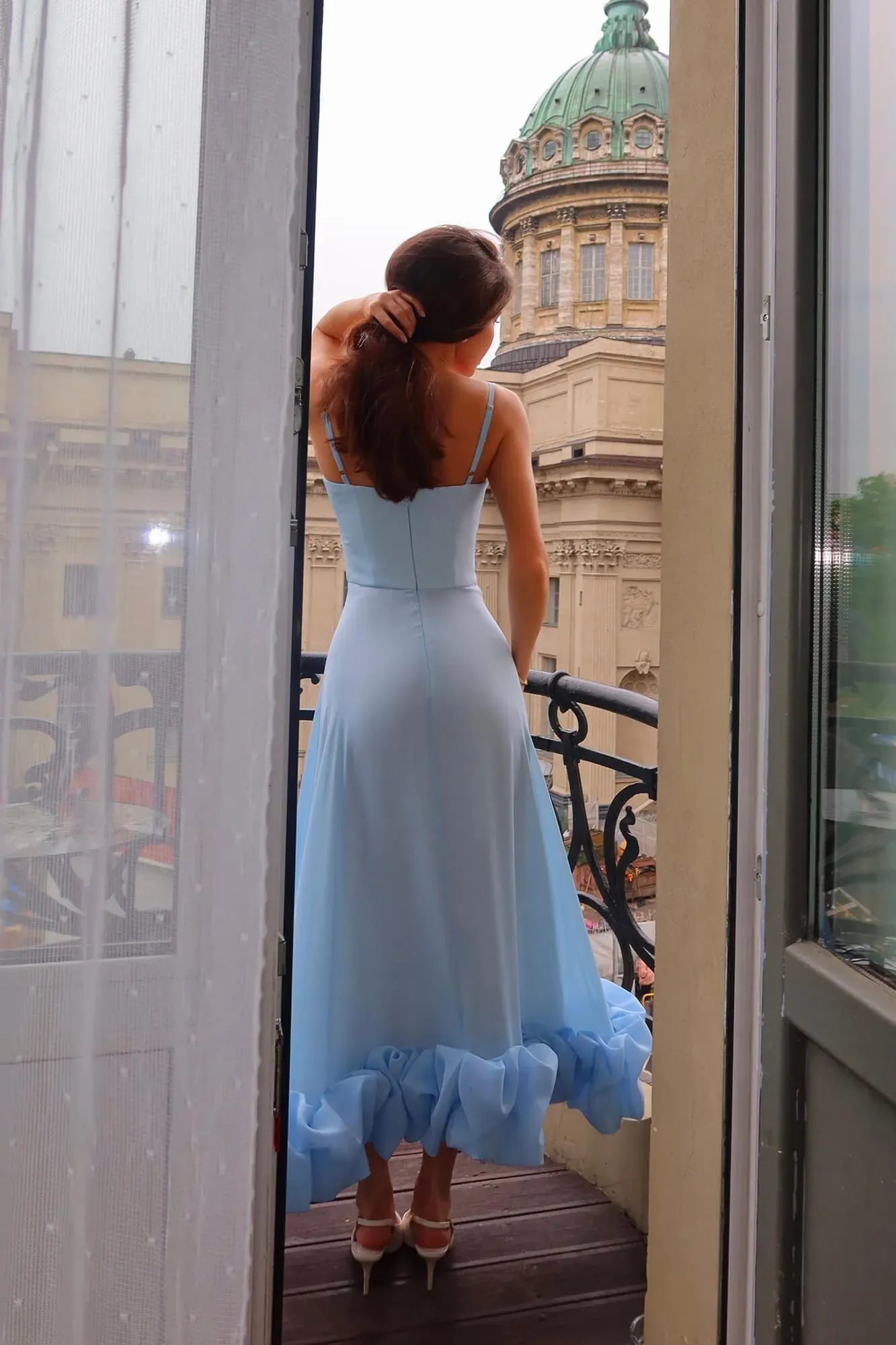 Heather | Robe de Bal Midi Évasée Sans Manches pour Femme
