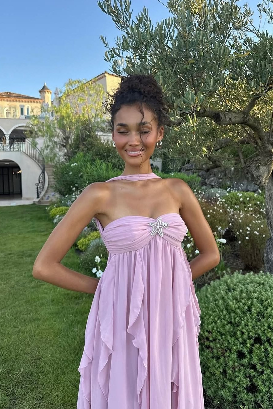 Imogen | Robe Maxi Bustier à Volants pour Invitée de Mariage