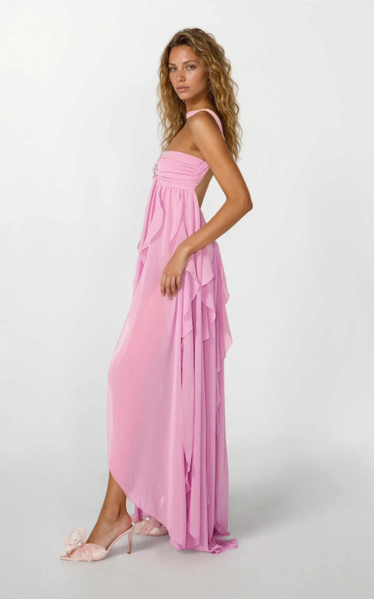 Imogen | Robe Maxi Bustier à Volants pour Invitée de Mariage