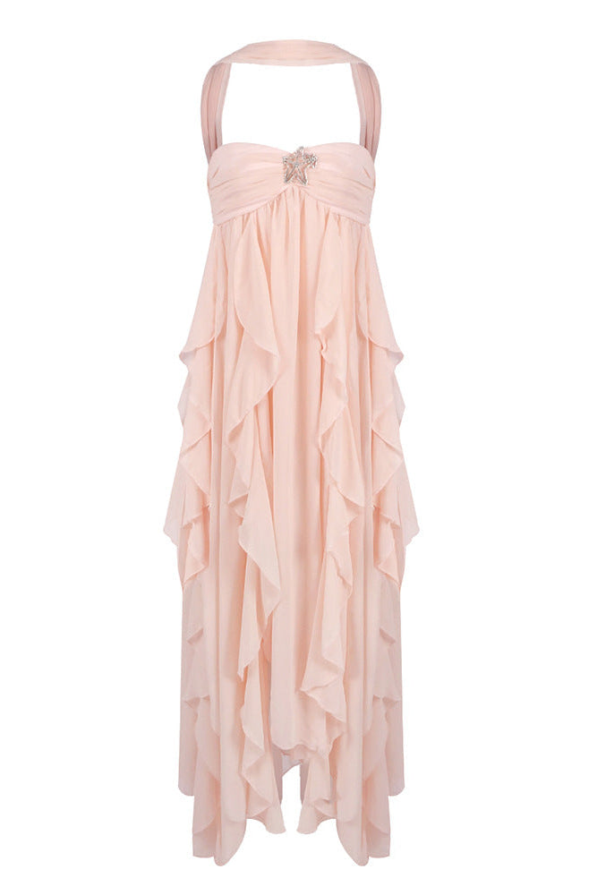 Imogen | Robe Maxi Bustier à Volants pour Invitée de Mariage