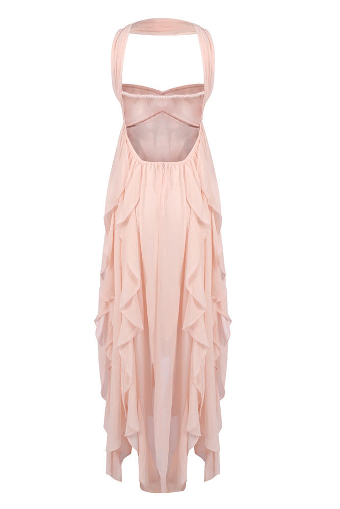 Imogen | Robe Maxi Bustier à Volants pour Invitée de Mariage