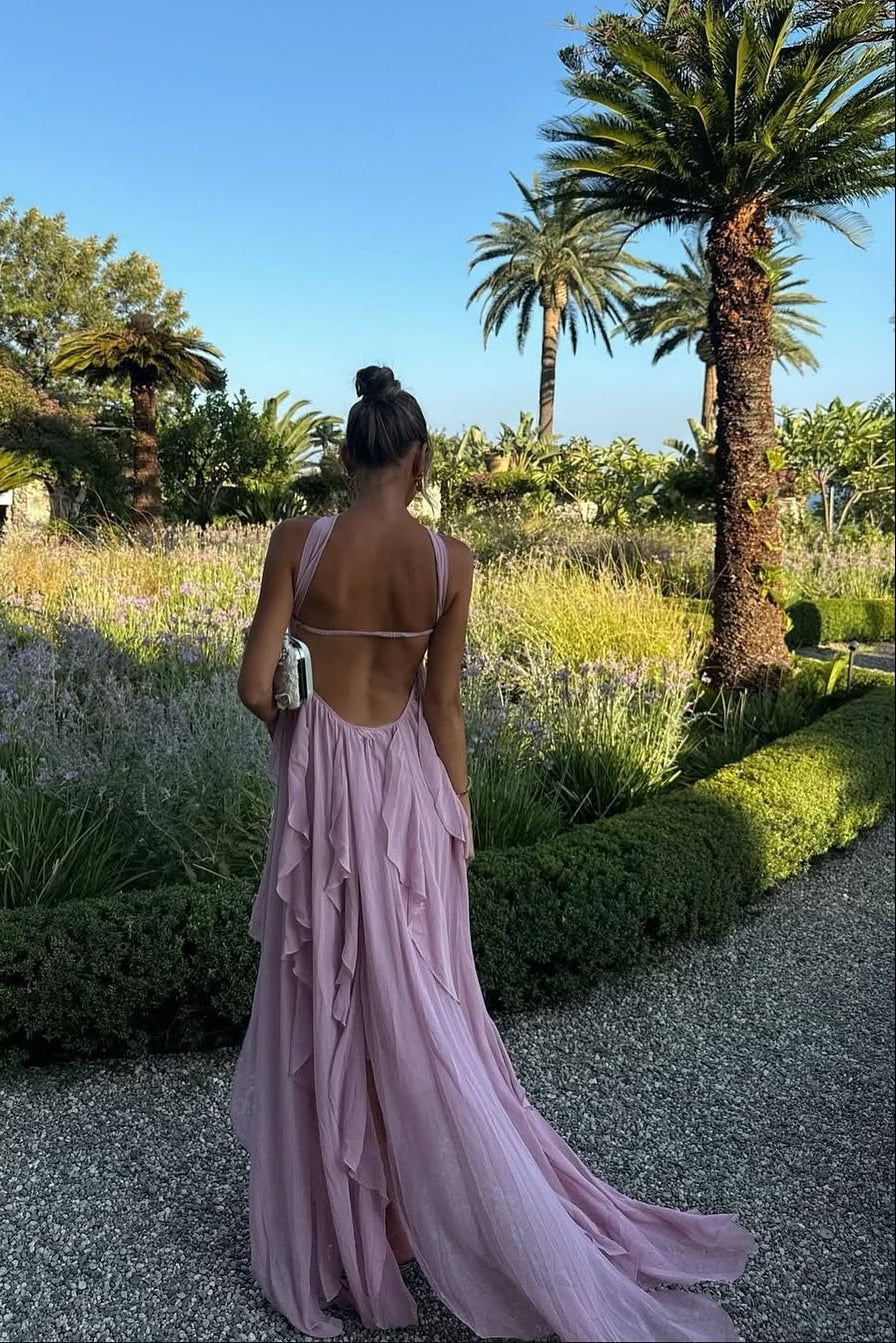 Imogen | Robe Maxi Bustier à Volants pour Invitée de Mariage
