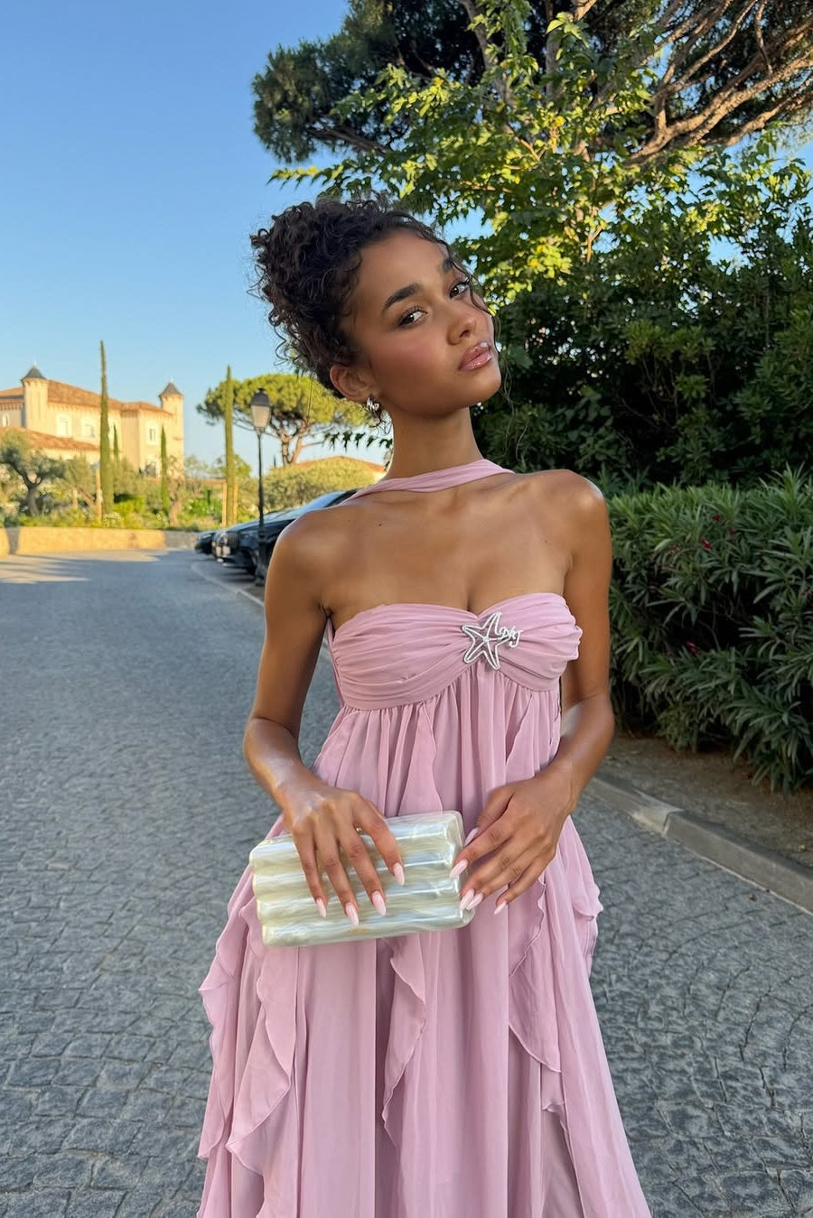 Imogen | Robe Maxi Bustier à Volants pour Invitée de Mariage