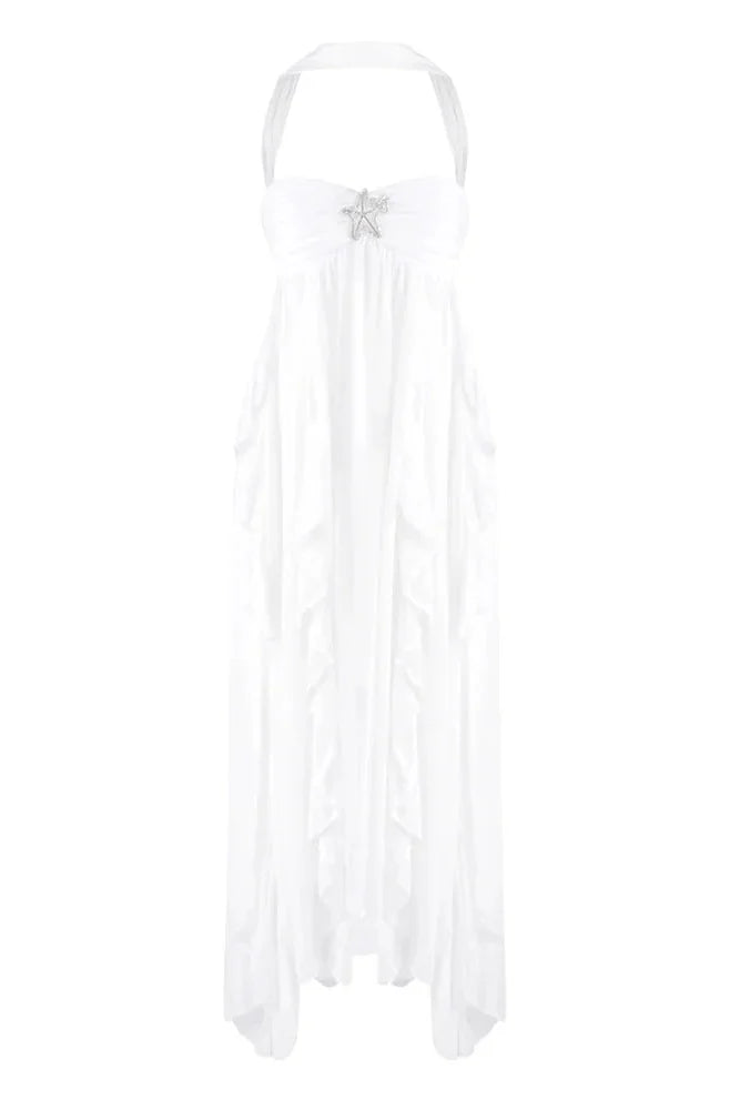 Imogen | Robe Maxi Bustier à Volants pour Invitée de Mariage