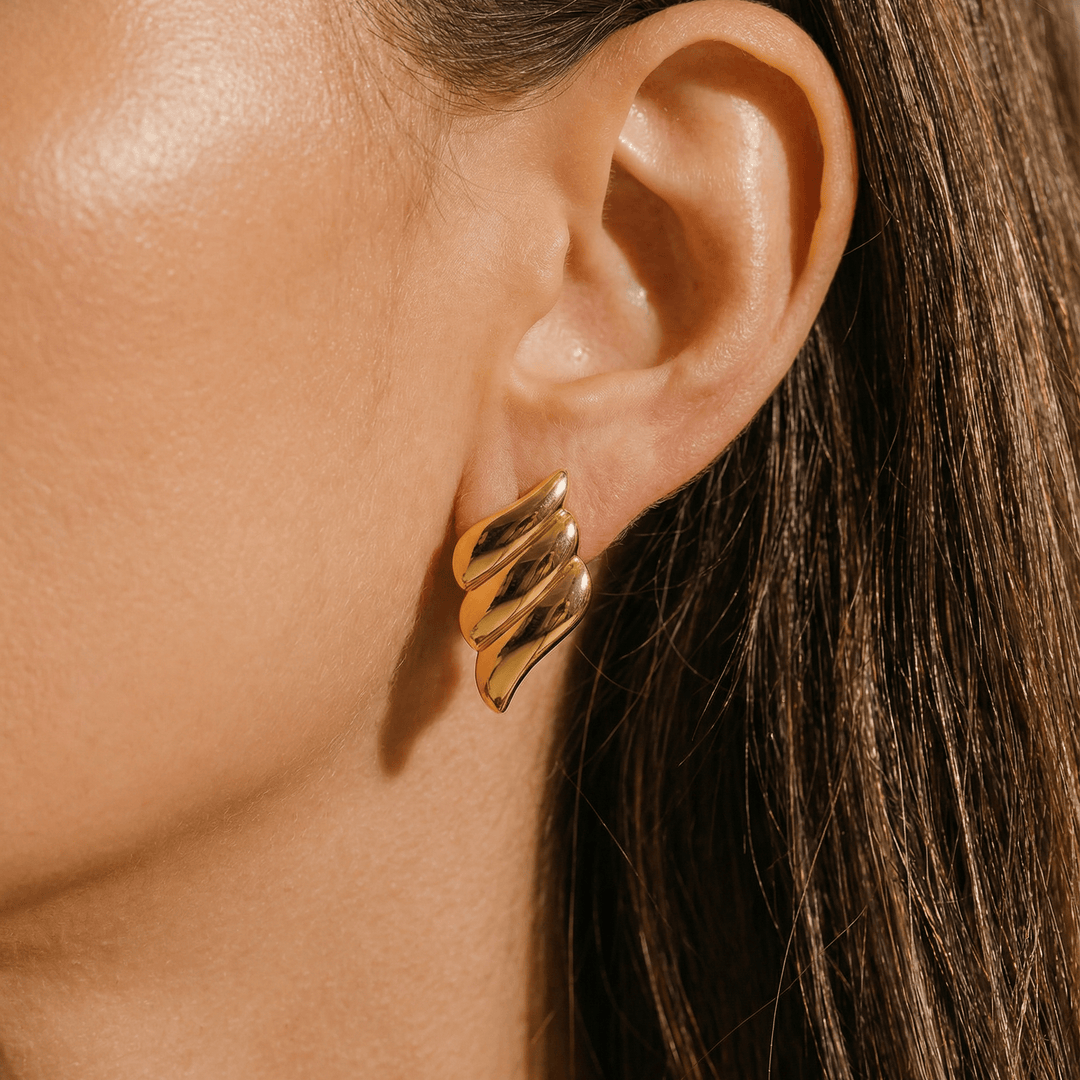 Isla | Boucles D'Oreilles Ailes à Trois Couches pour Femmes