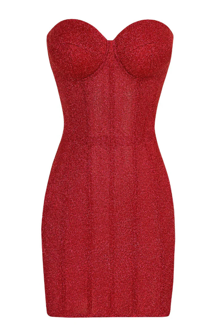 Ivy | Robe de Soirée Courte Bustier Façon Corset à Paillettes pour Femme