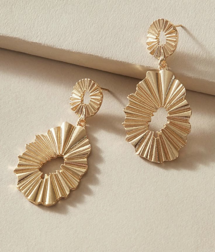 Jade | Boucles D'Oreilles Pendantes à Disque Texturé pour Femme