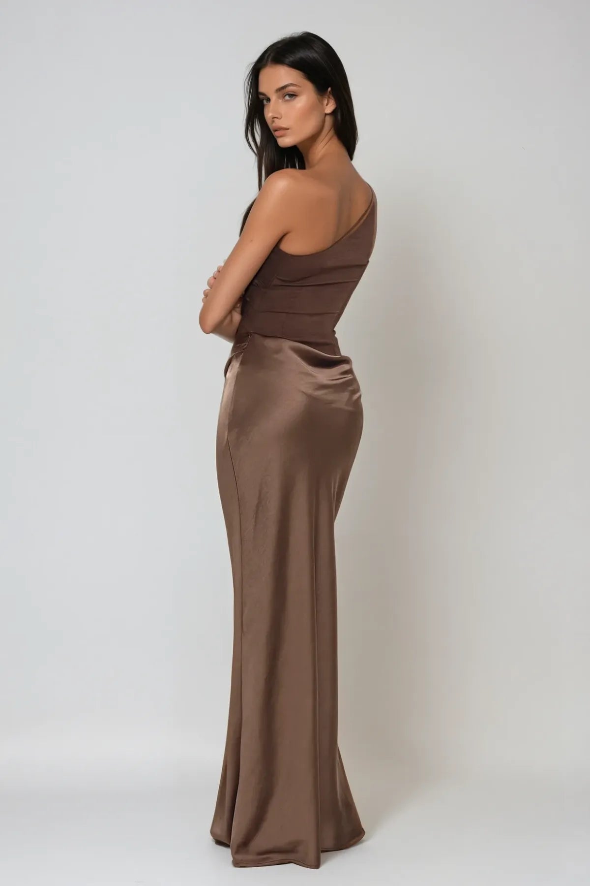 Kaelyn | Robe D'Invitée de Mariage Maxi Élégante à une Épaule pour Femme