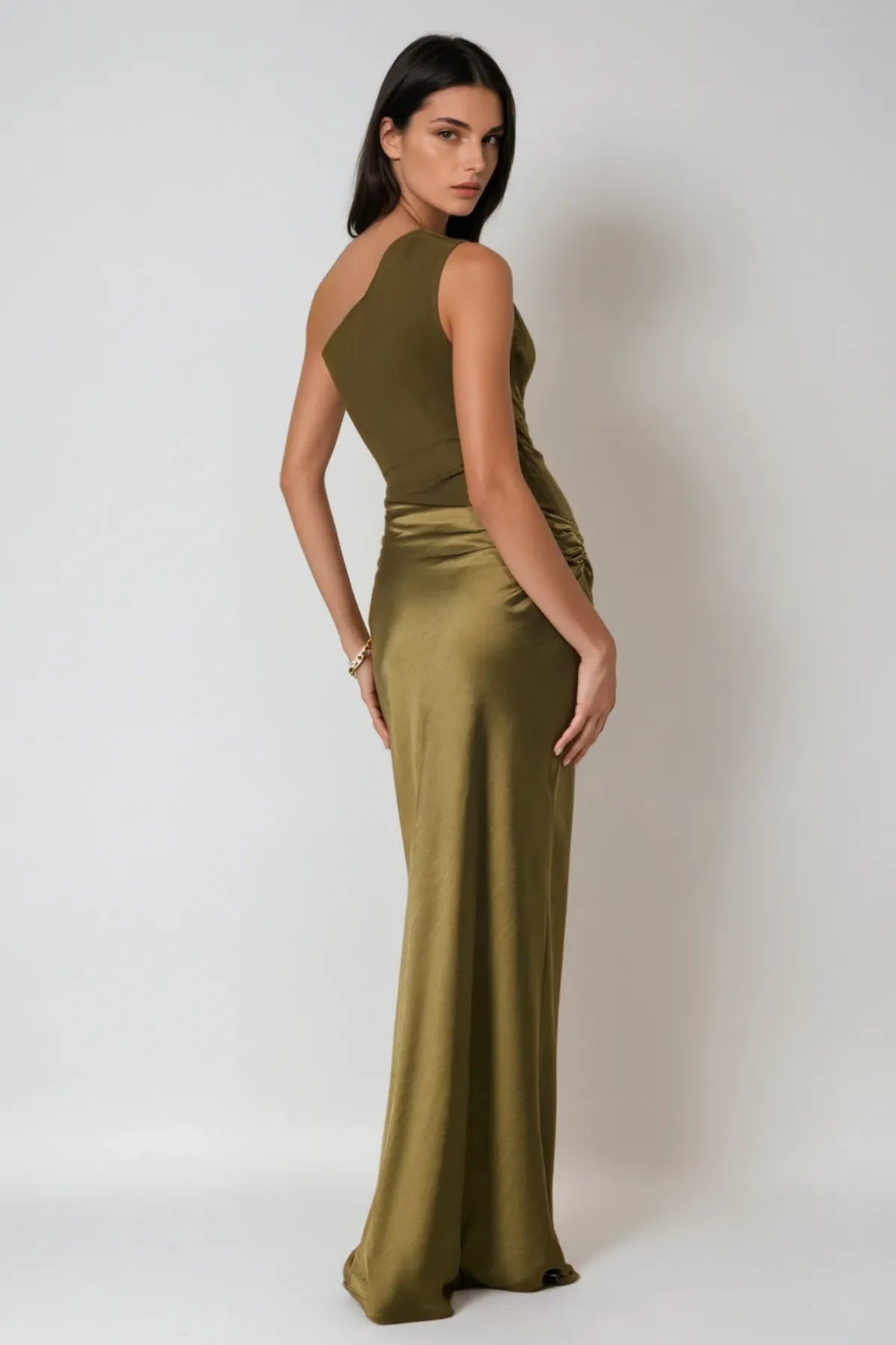 Kaelyn | Robe D'Invitée de Mariage Maxi Élégante à une Épaule pour Femme