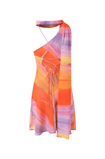 Katalina | Robe D'Été Mini en Satin à une Épaule pour Femme
