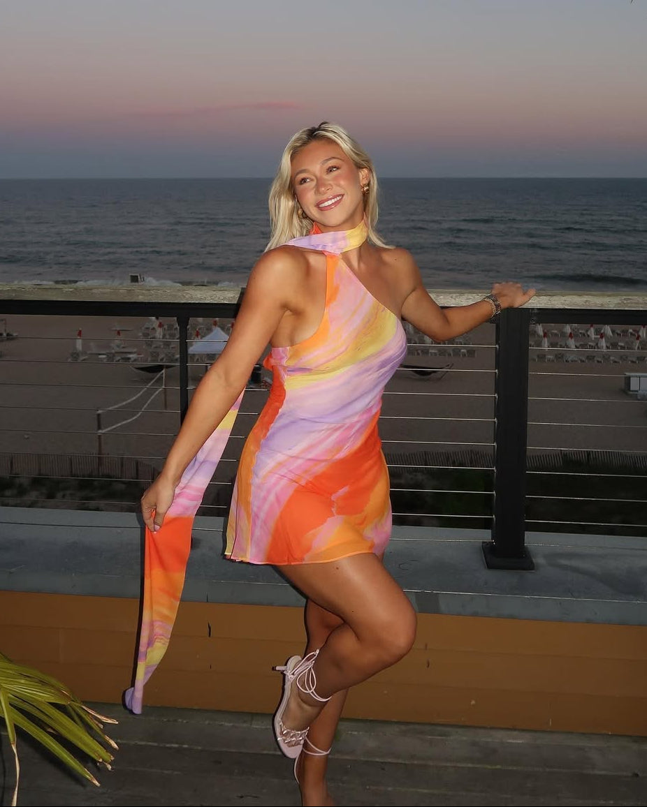 Katalina | Robe D'Été Mini en Satin à une Épaule pour Femme