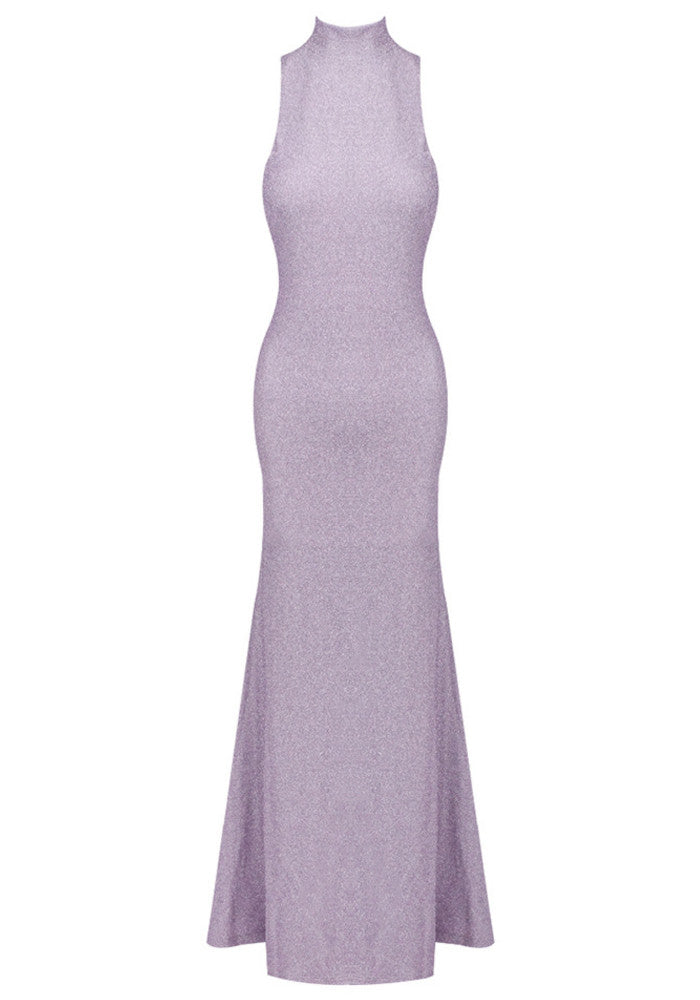Kayleigh | Robe de Bal Longue Scintillante dos Nu Avec Détails Floraux pour Femme
