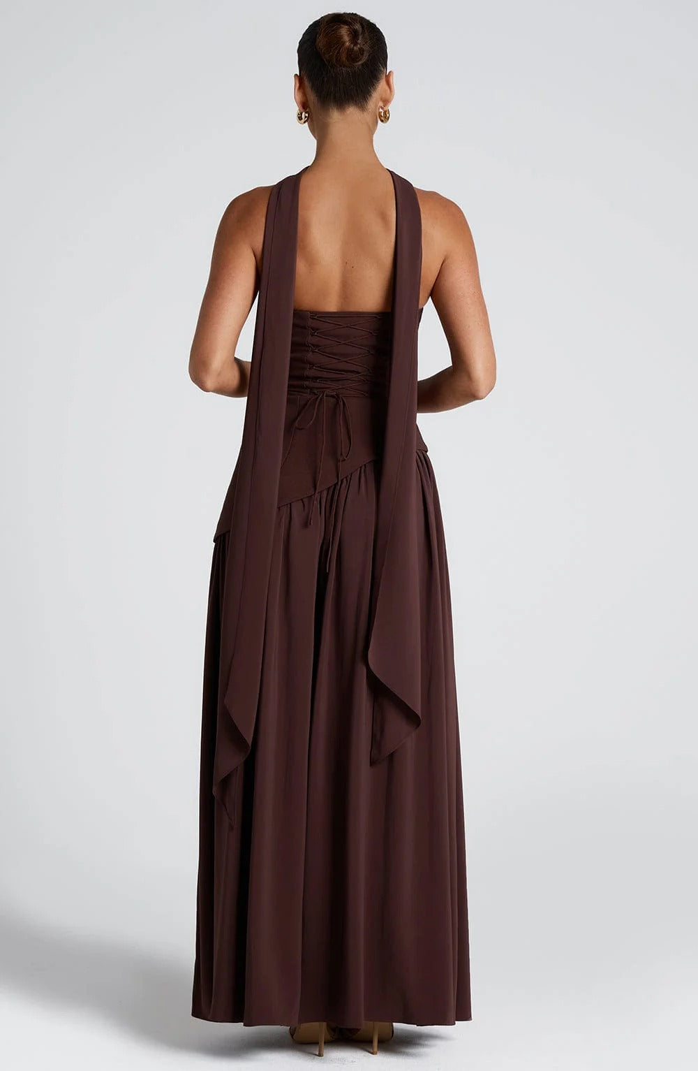 Lucinda | Robe Longue Bustier Avec Écharpe pour Invitée de Mariage