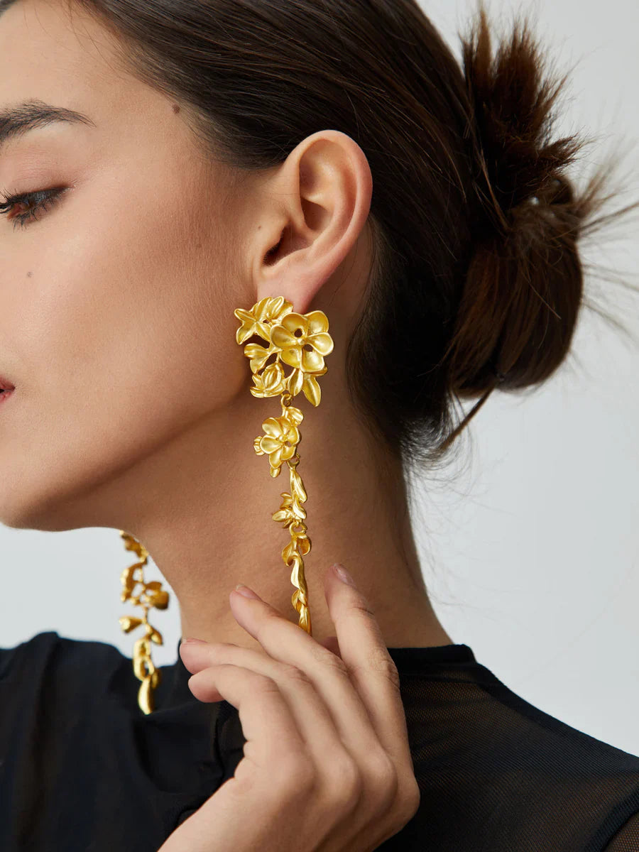 Luna | Boucles D'Oreilles à Franges Florales pour Femme