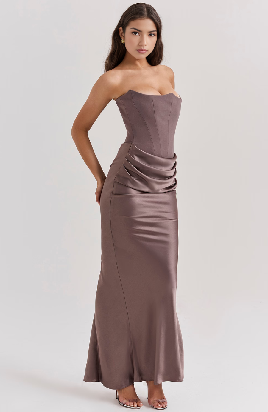 Maisy | Robe Maxi Bustier Style Corset pour Invitée de Mariage