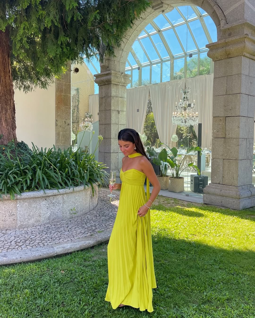 Makayla | Robe Longue Bustier Plissée pour Invitée de Mariage