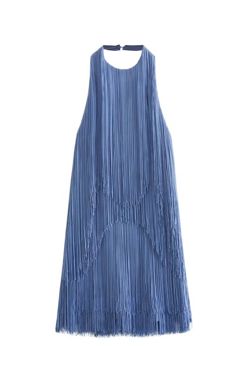 Millie | Mini-Robe de Soirée à Franges et à Étages Avec Col Licou pour Femme
