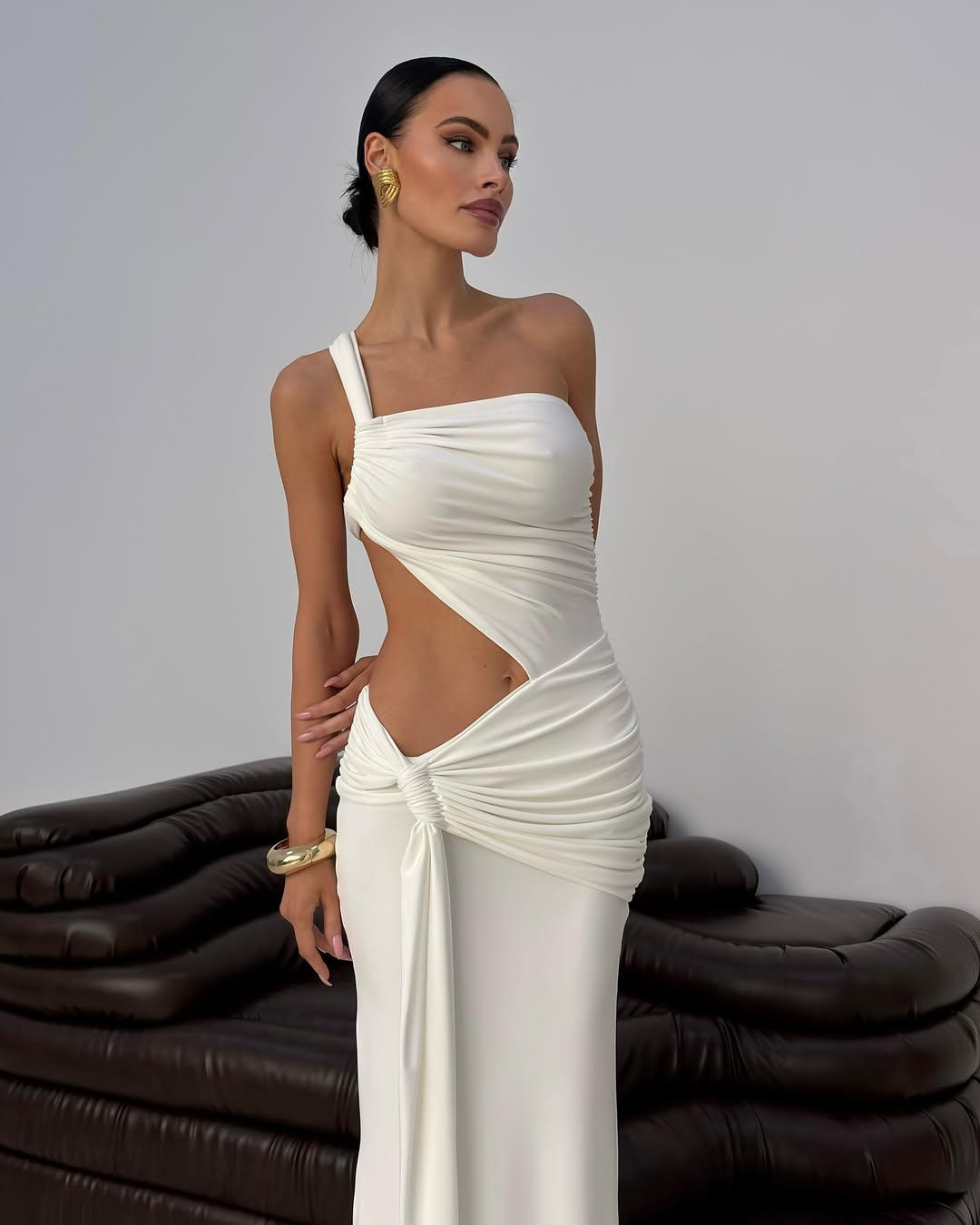 Mirelle | Robe D'Été Longue à une Épaule et Découpes pour Femmes