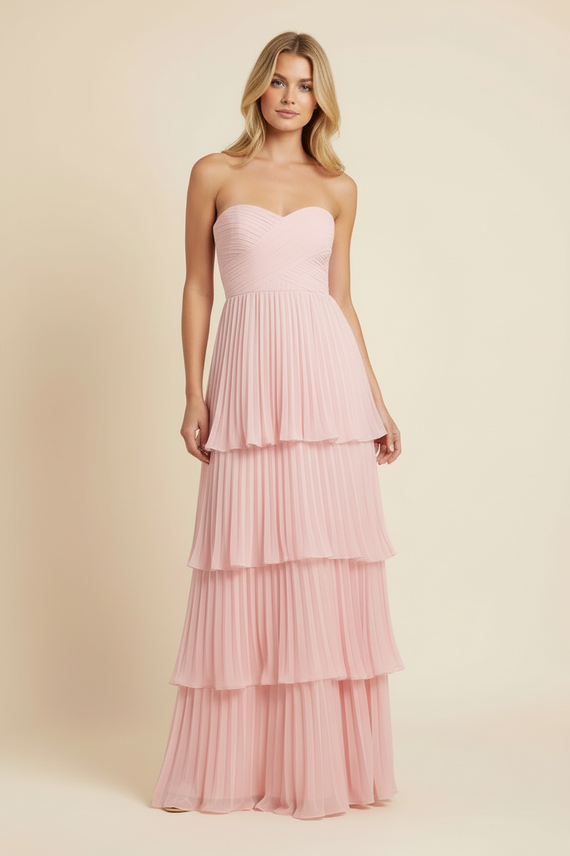 Odessa | Robe Longue Bustier à Volants pour Invitée de Mariage pour Femme