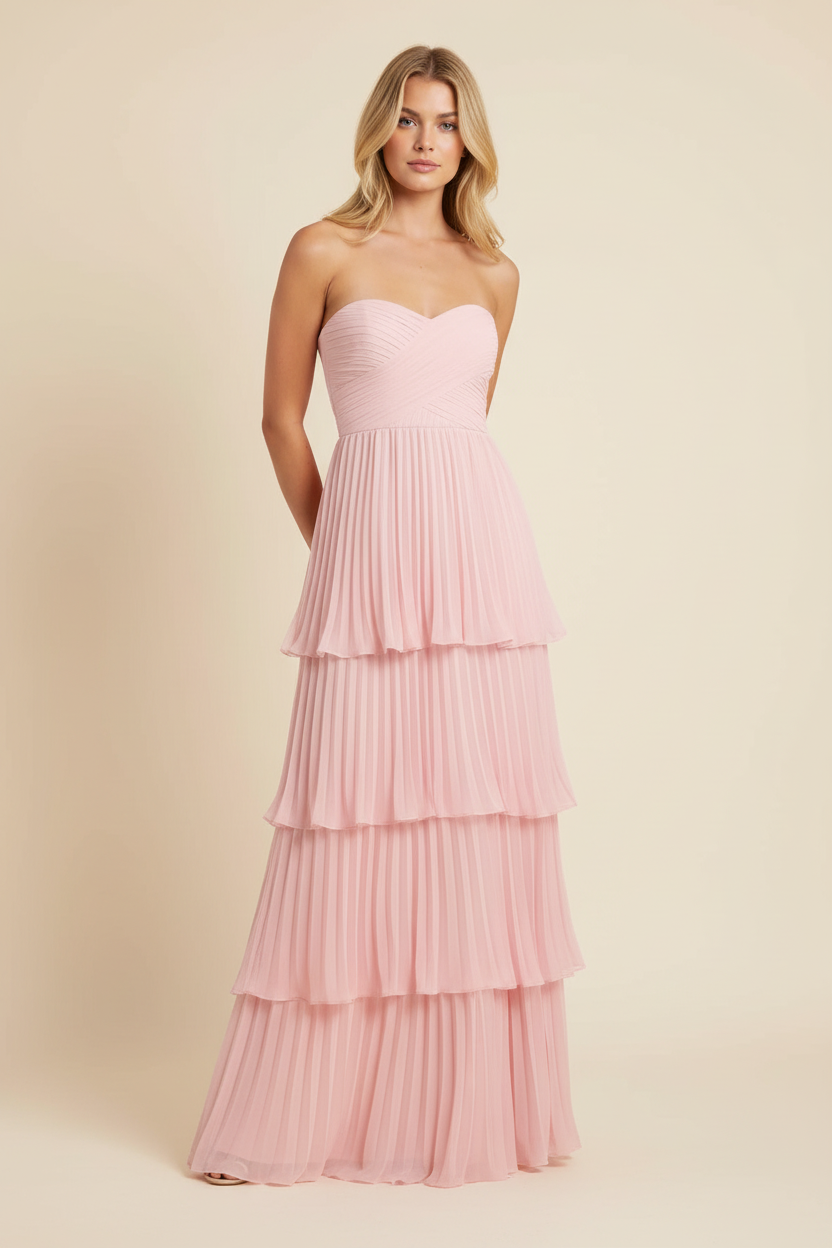 Odessa | Robe Longue Bustier à Volants pour Invitée de Mariage pour Femme