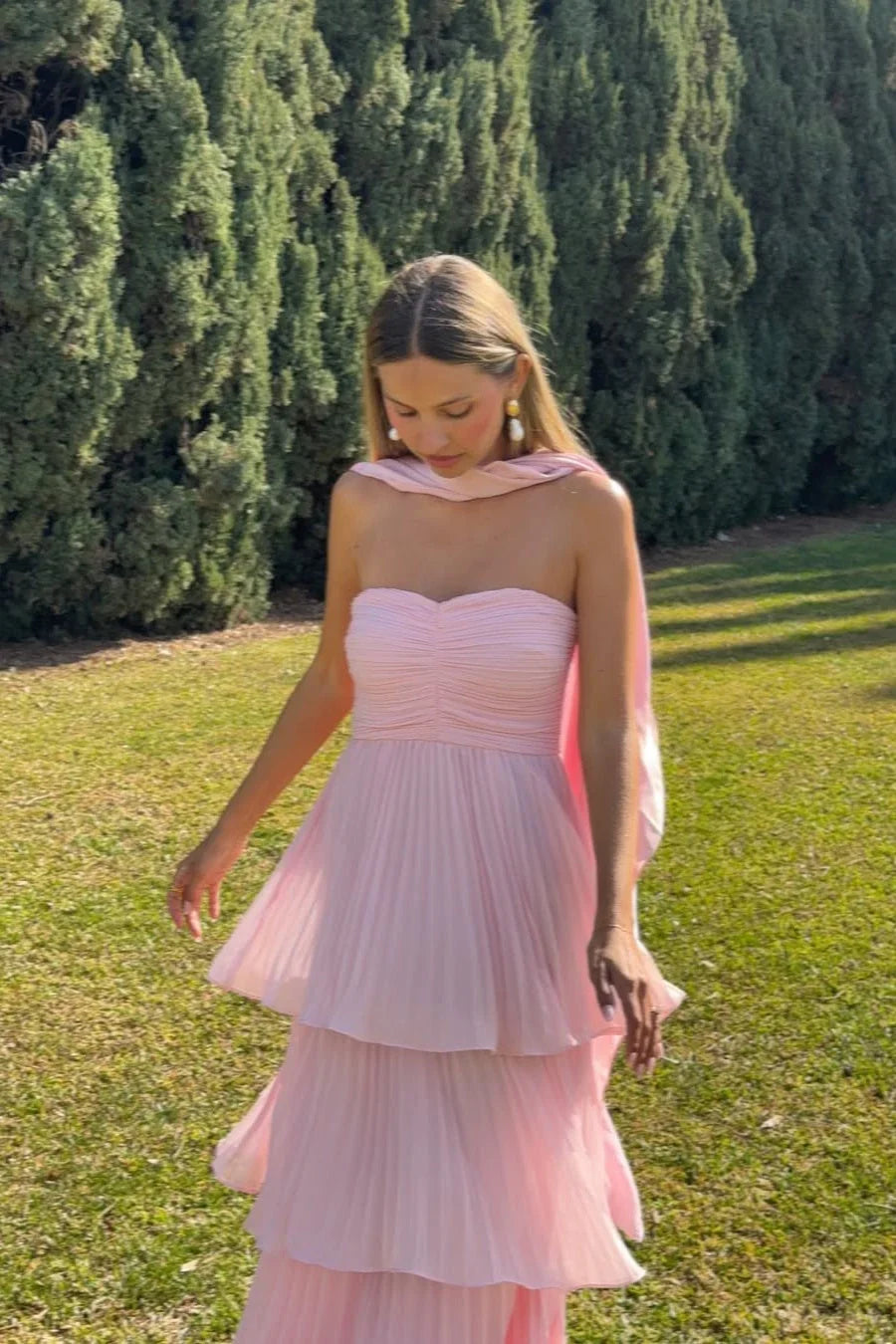 Odessa | Robe Longue Bustier à Volants pour Invitée de Mariage pour Femme