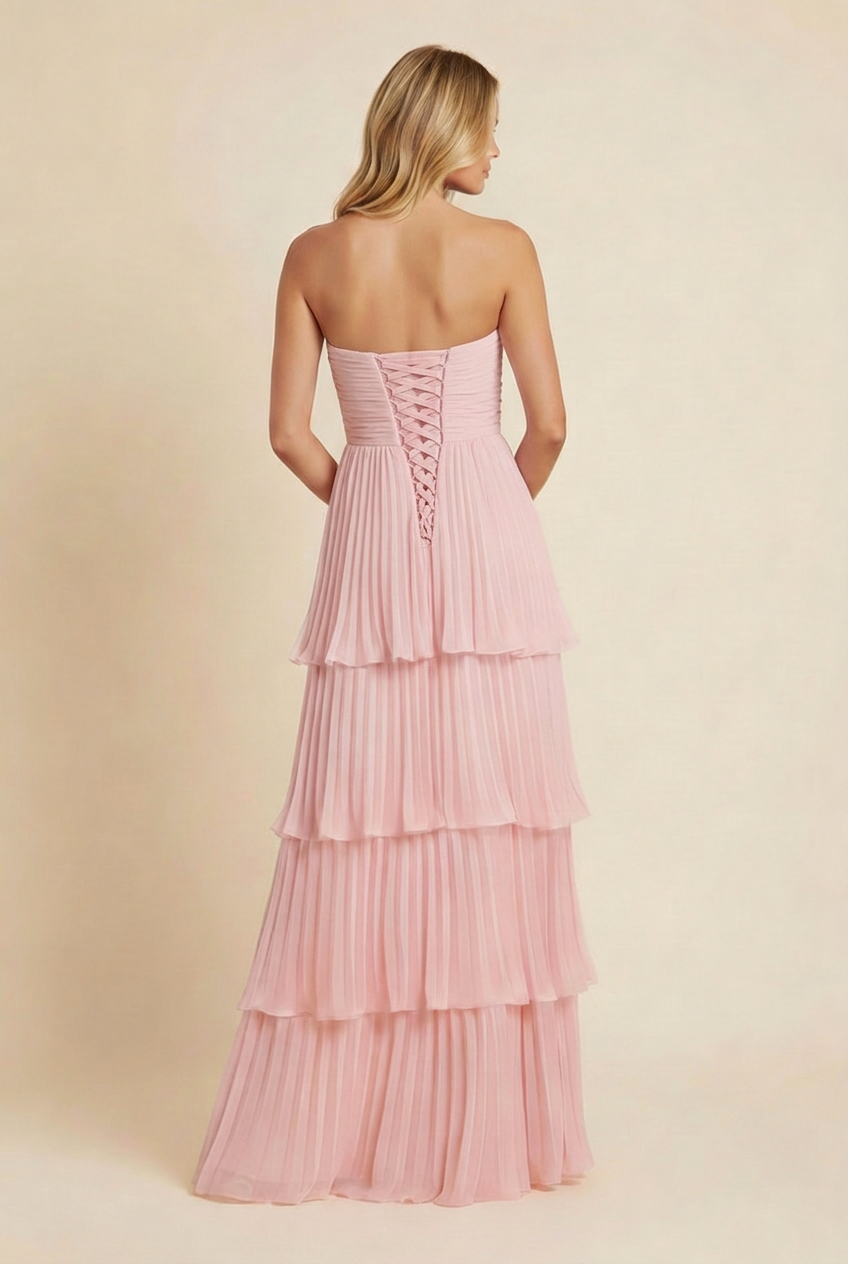 Odessa | Robe Longue Bustier à Volants pour Invitée de Mariage pour Femme