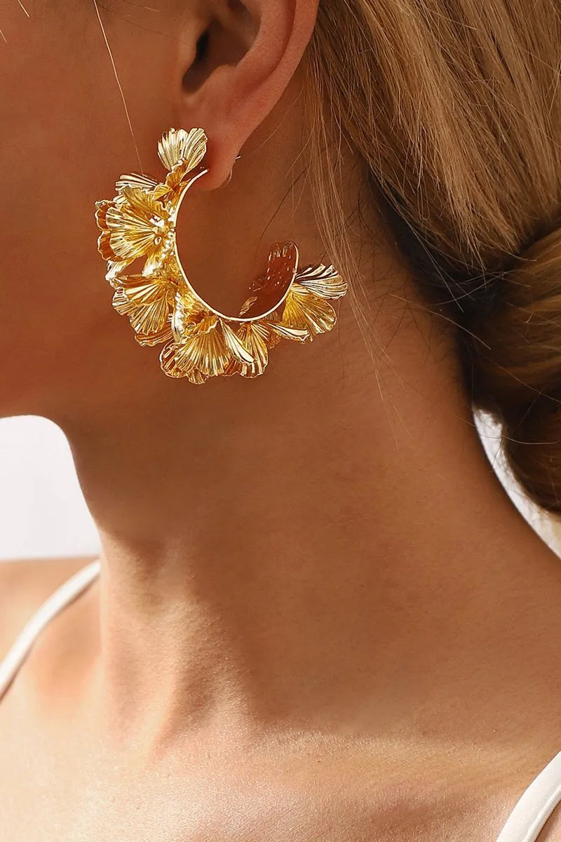 Olivia | Boucles D'Oreilles Design Floral en Forme de C pour Femmes