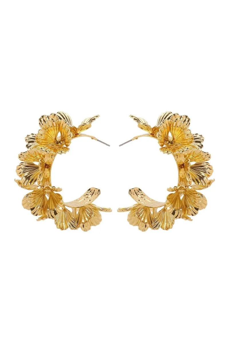 Olivia | Boucles D'Oreilles Design Floral en Forme de C pour Femmes