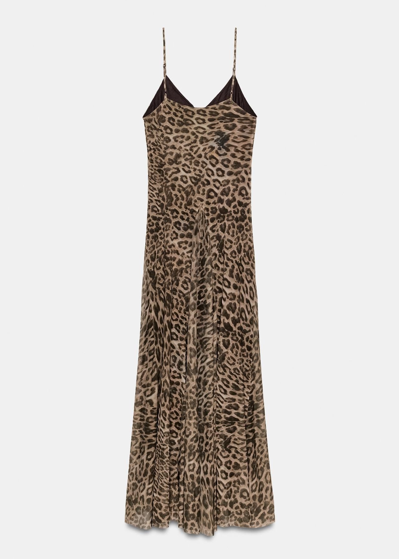 Pixie | Robe D'Été Maxi Fluide à Bretelles Spaghetti et Imprimé Léopard pour Femme