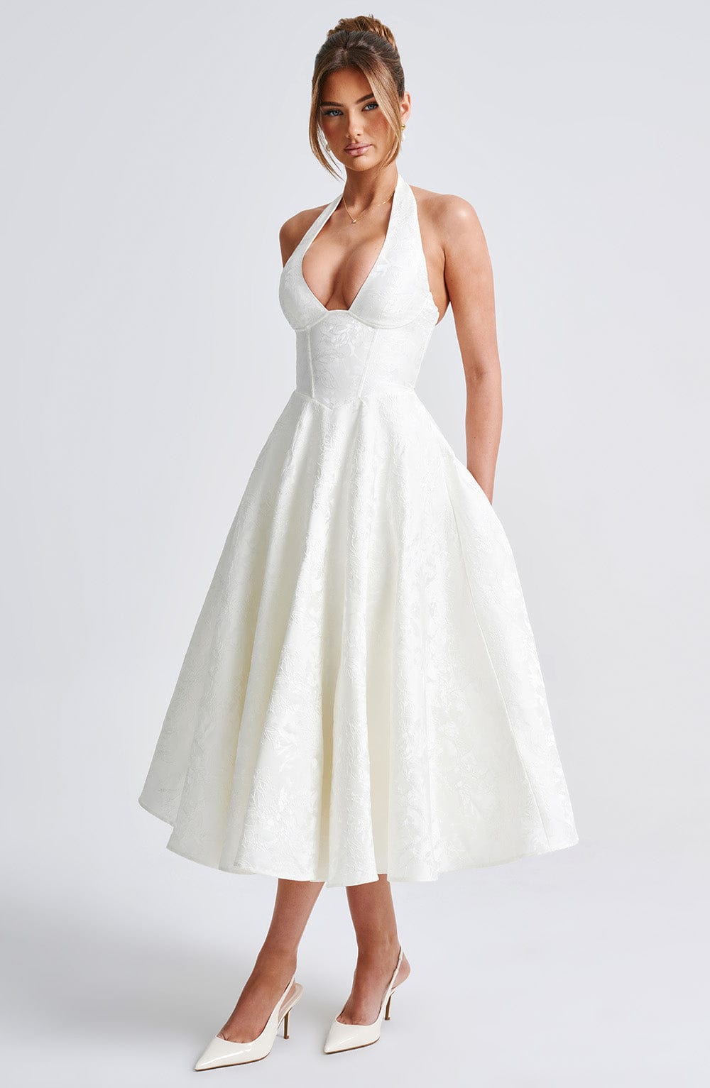 Rosalie | Robe Midi dos Nu Chic de Mariage pour Femme