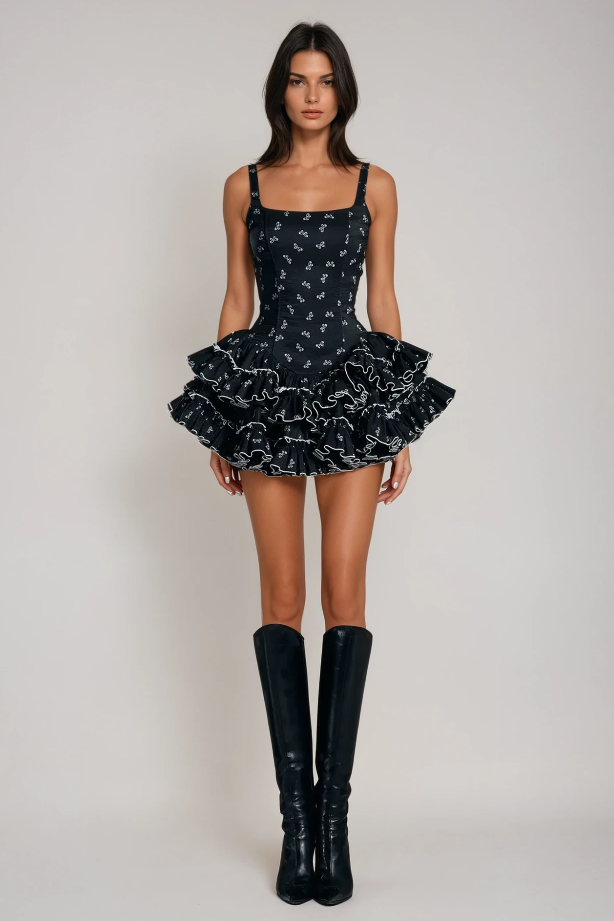 Sienna | Robe Courte à Volants Sans Manches pour Femme