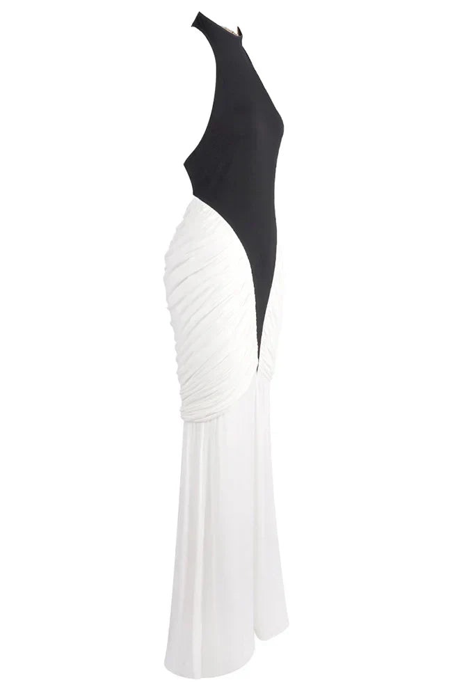 Sloane | Robe Maxi Moulante Froncée Sans Manches et dos Nu pour Femmes