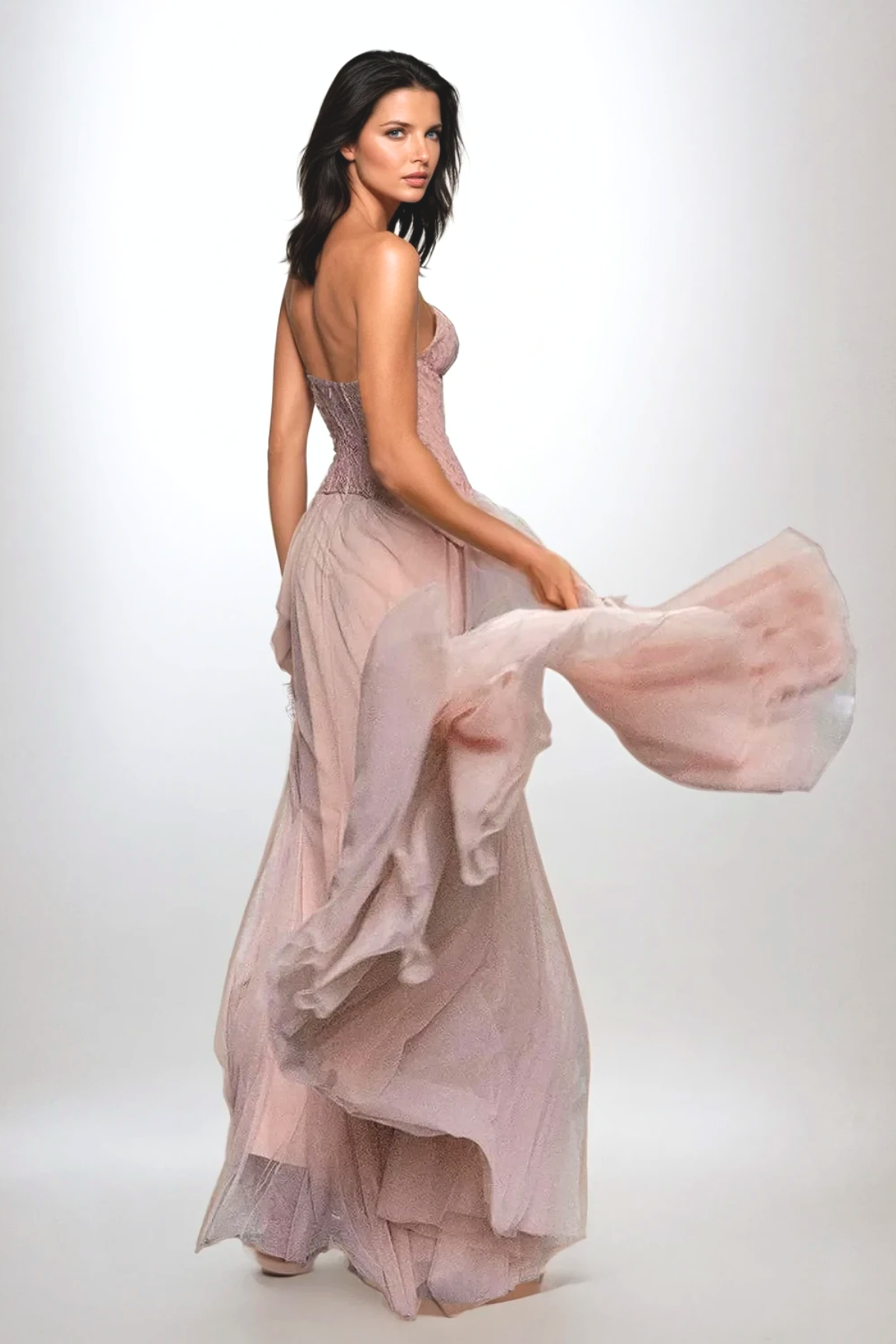 Tabitha | Robe de Bal Maxi en Tulle Avec Corset en Dentelle pour Femme