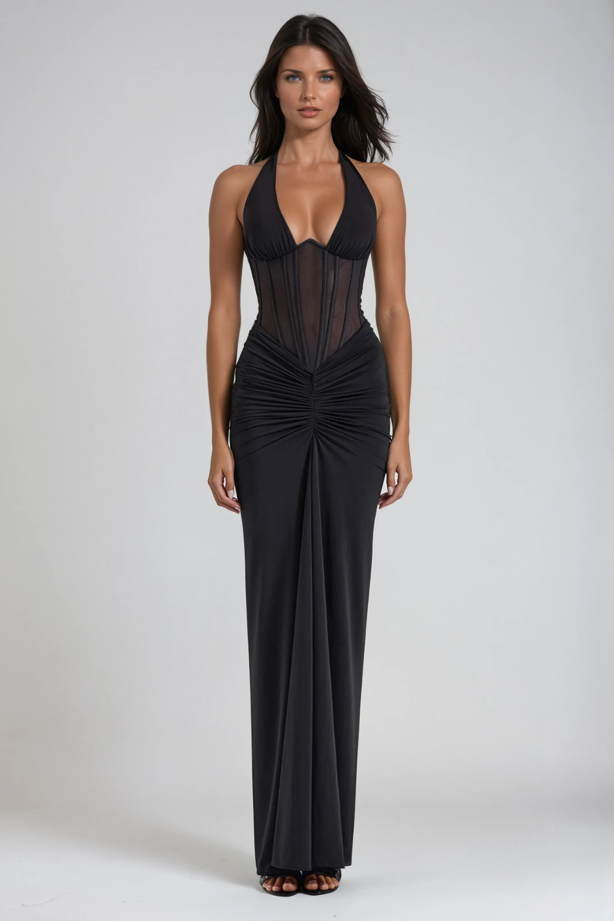 Verity | Robe Longue Corset à Licou pour Femme