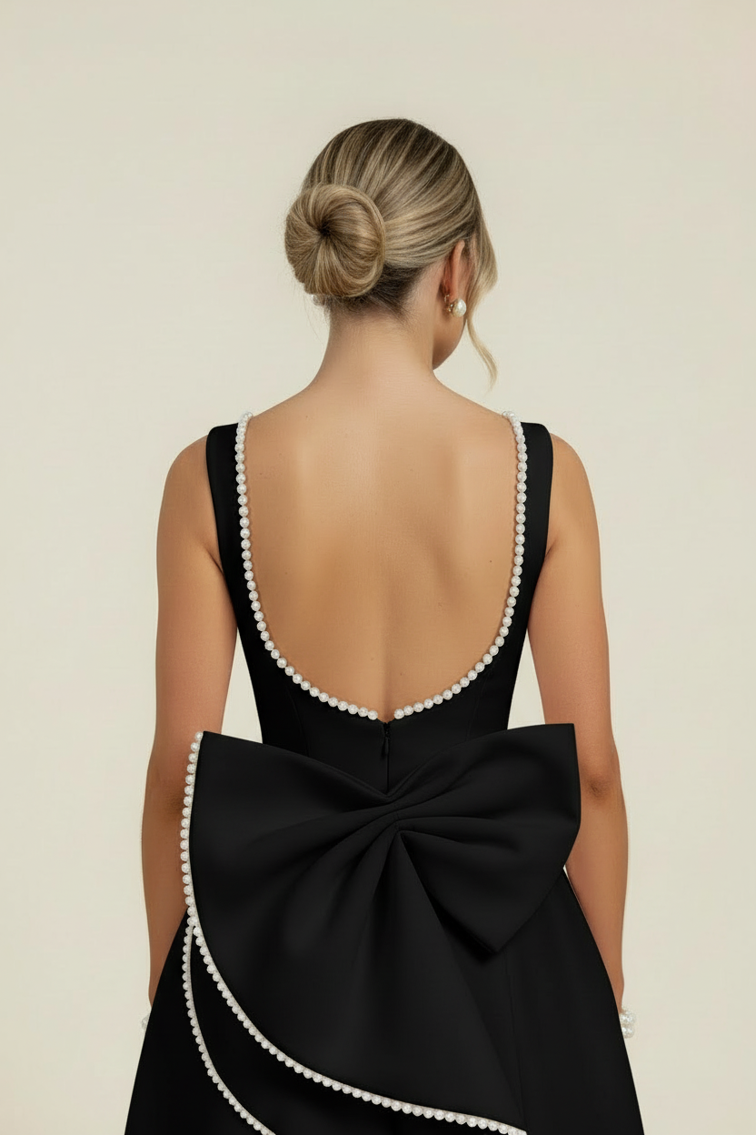 Zoe | Robe de Cocktail Courte Élégante Sans Manches Avec Nœud au dos pour Femme