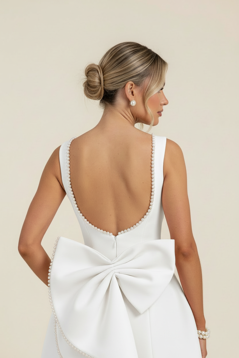Zoe | Robe de Cocktail Courte Élégante Sans Manches Avec Nœud au dos pour Femme