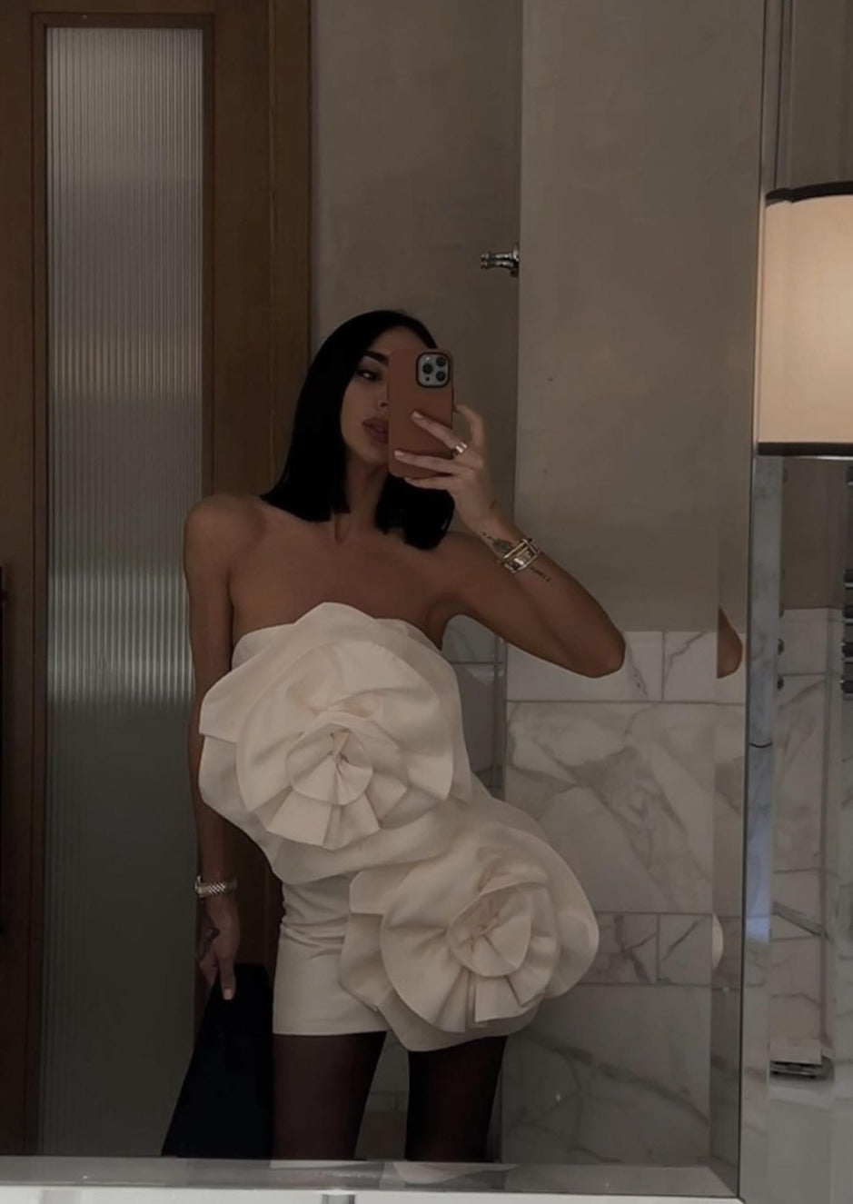 Anna | Robe Mini Bustier Avec Détails Floraux pour Femmes